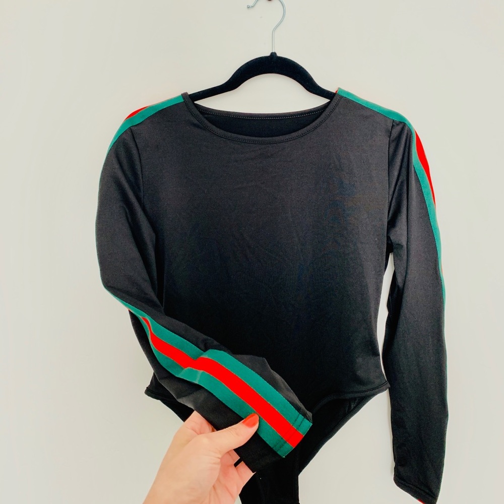 Red/Green striped bodysuit